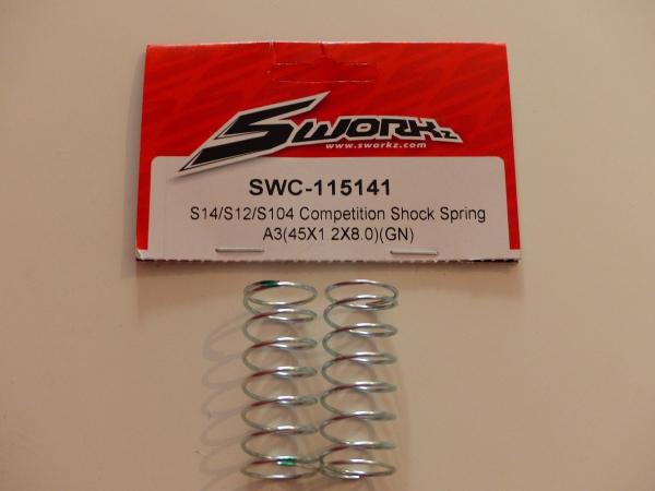 SWORKz 1/10 Competition Feder Stoßdämpfer A-3 (45X1.2X8.0)(GN)(2)
